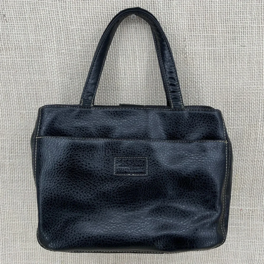 Relic Black‎ Pebbled Faux Leather Satchel Crossbody Handbag Triple Compartment